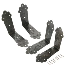 4 X Retro Case Box Edge Cover Bracket Antique Birds Corner Protector Decoration