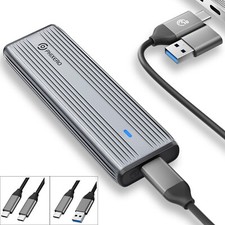 M.2 NVMe/SATA SSD Enclosure USB 3.2 Gen 2 10Gbps Adapter for NVMe SSD Case Gray