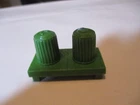 Vintage Marx 1960's Army Camp Garbage Cans on Stand in Green Plastic
