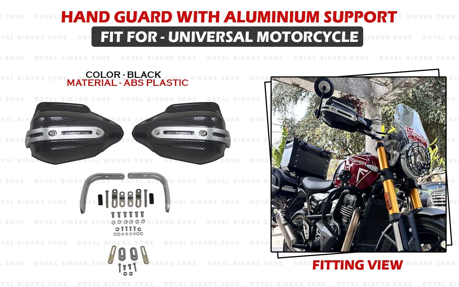 Fit For Universal Motorcycle "Aluminum Support Black Hand Guard"