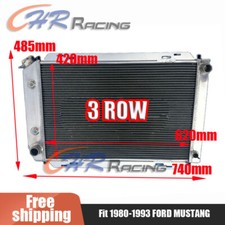 3 ROW Aluminum Radiator for 1980-1993 Ford Mustang GL GLX LX SVT Cobra V8 5.0L