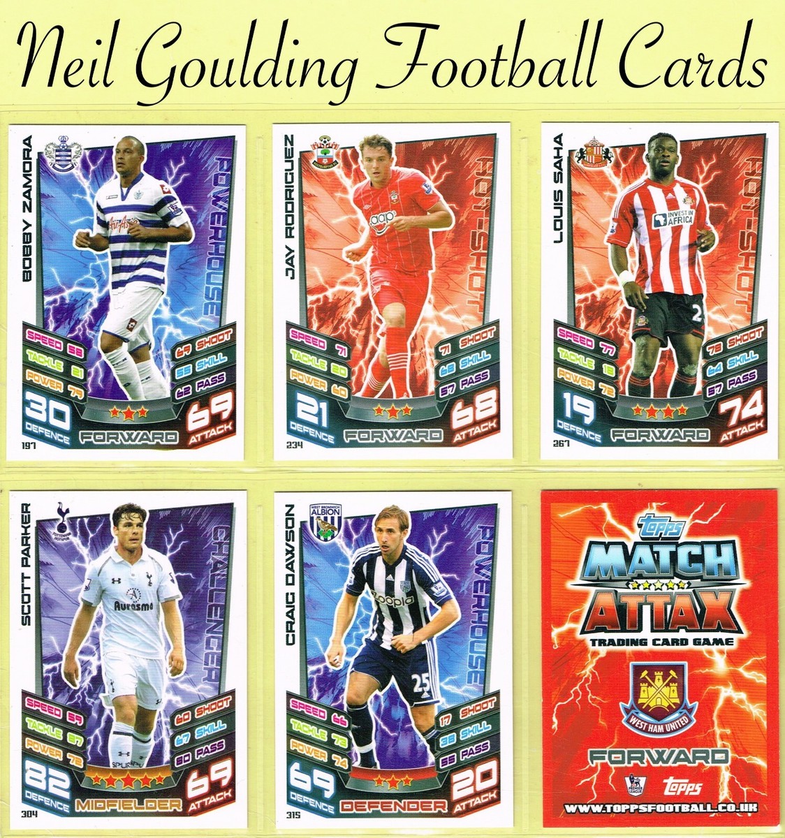 Topps MATCH ATTAX 2012-13 ☆ PREMIER LEAGUE ☆ Football Cards #181