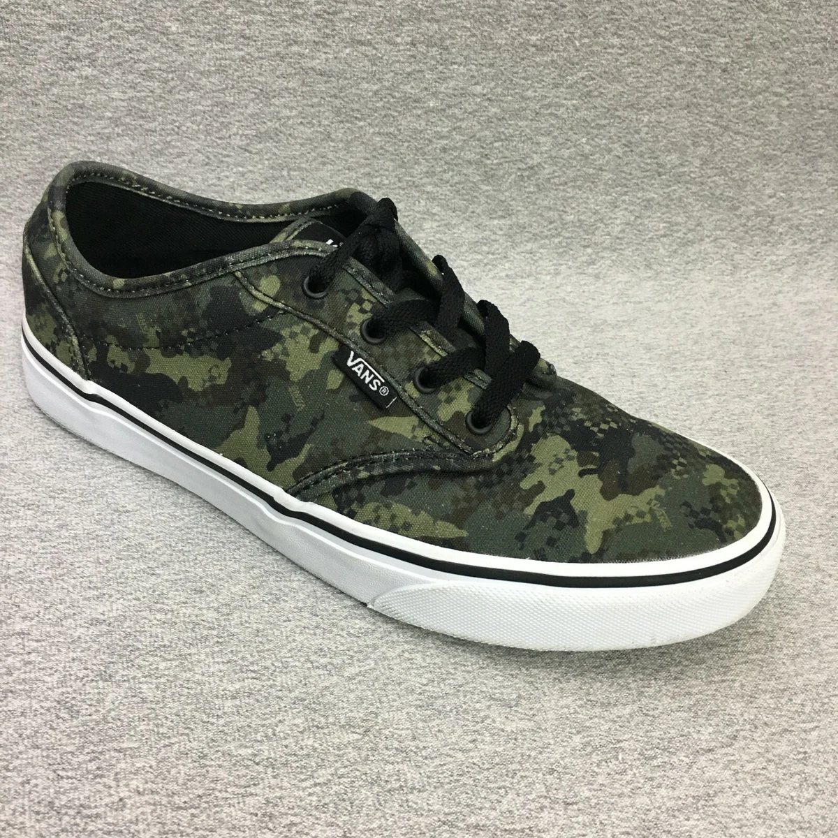 Vans Off The Wall Shoes Youth Size 6 Army Green 75105 Lace Up Sneakers