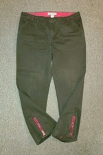 Women's Army Green Tommy Hilfiger Pants/Jeans Dark Pink Zippered Leg Sz.16 Y2K