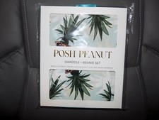 POSH PEANUT MADDOX SWADDLE AND BEANIE SET NEW