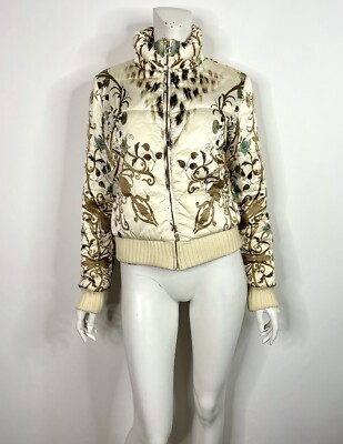 Vtg Roberto Cavalli Class Printed Jacket S 40