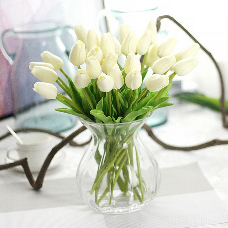 1Pc Künstliche Gefälschte Tulpen Bouquet Hortensien Hause Hochzeit Garten F