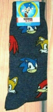 MENS SONIC THE HEDGEHOG BLUE CREW SOCKS SHOE SIZE 6.5-12 
