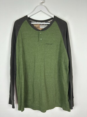 Realtree Thermal Shirt XL Mens 46/48 Green Camo Button