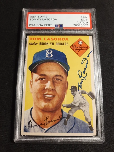 1954 Topps Tommy Lasorda #132 signiert PSA/DNA zertifiziert Autogramm EX 5 Autogramm 9