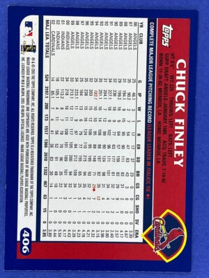 2003 Topps Chuck Finley #406 No Name Error SSP - St. Louis