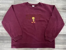 VTG 1998 Warner Bros Studio Store Tweety Bird Sweatshirt Embroidered Adult XL