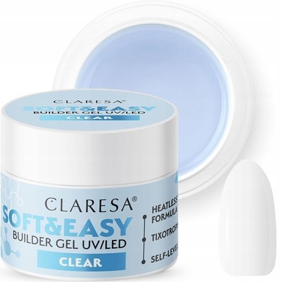 CLARESA Soft and Easy Builder Gel Clear 90g Transparent, Nägel, Maniküre, Clear