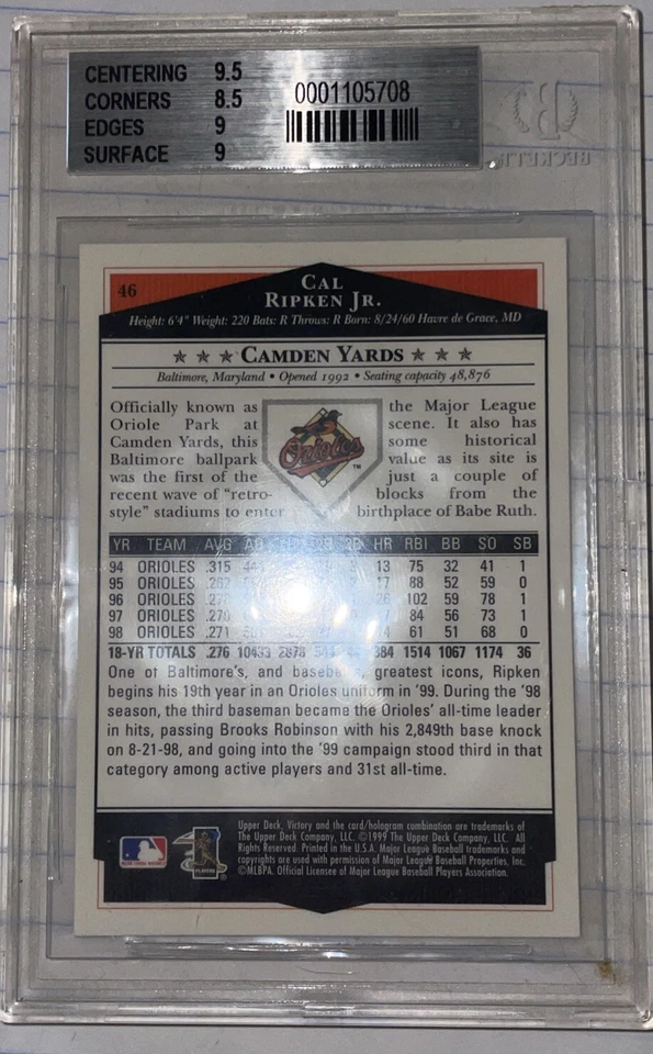 1999 Victory - #46 Cal Ripken - Image 2 of 2