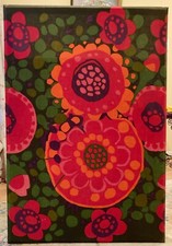 Retro Scandinavian 1960s Cotton Fabric 43 x 30 Inches Saini Salonen