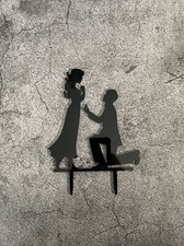 Wedding Cake Topper Bride and Groom Silhouettes Party Decorating Black Brand New