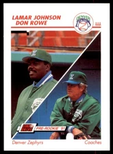 1991 Line Drive AAA Lamar Johnson/Don Rowe Denver Zephyrs #150