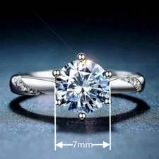 Minimalist Silver Plated Ring Cubic Zircon Engagement Women Jewelry Open Ring