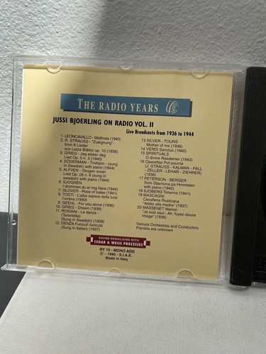 THE RADIO YEARS JUSSI BJOERLING ON RADIO Volume 2 from 1937- 1943 CD - Bild 3 von 6