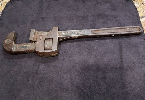 Vintage Stillson Walworth Mfg Boston Mass USA Pipe Wrench 14” Pipe Wrench T 14 - Picture 2 of 9