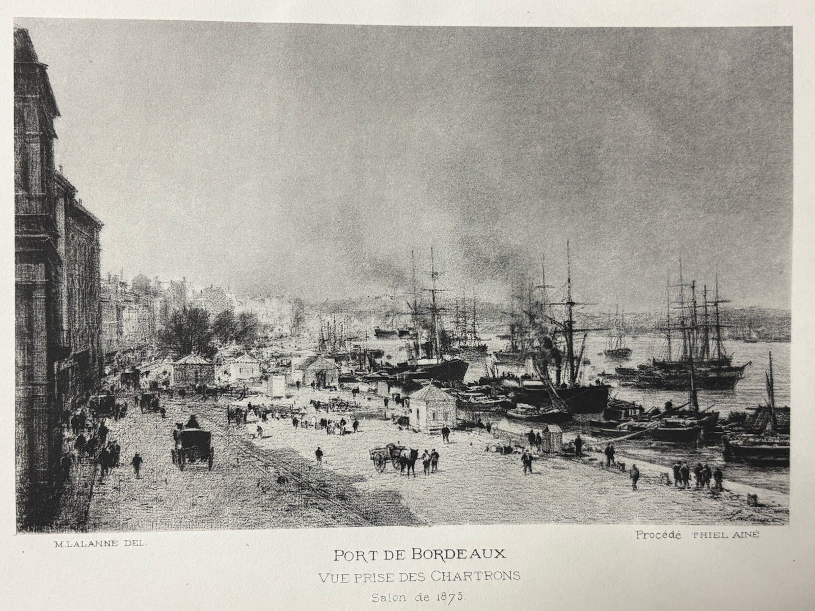 Maxime Lalanne Marine Engraving Bordeaux Seaport Chartrons View