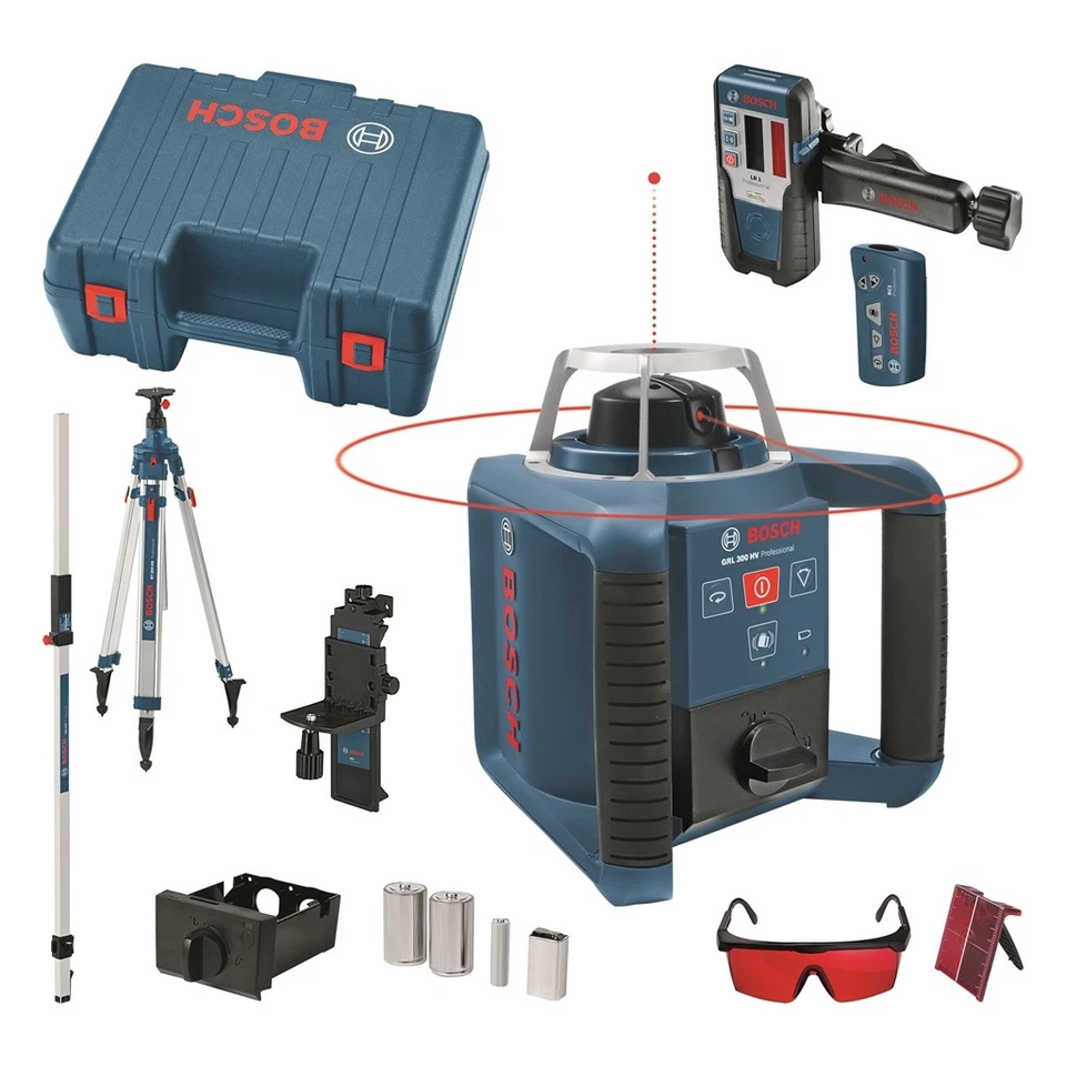 Bosch Rotationslaser GRL 300 HV Selbstnivellierend mit LR1/RC1/WM4/BT300HD/GR240