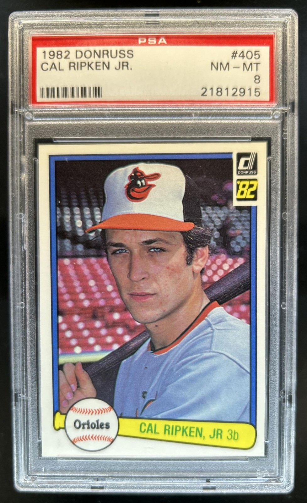 1982 Donruss Cal Ripken Jr. RC #405 Orioles PSA 8 Rookie view 1