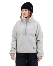 Jones Campfire Recycled Sherpa Women's Sweatshirt, Smoke Gray, Small