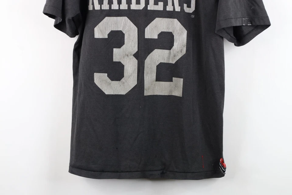 Camiseta De Colección Años 80 Rawlings Para Hombres S Thrashed Marcus Allen Los Angeles Raiders Foto 3 de 4
