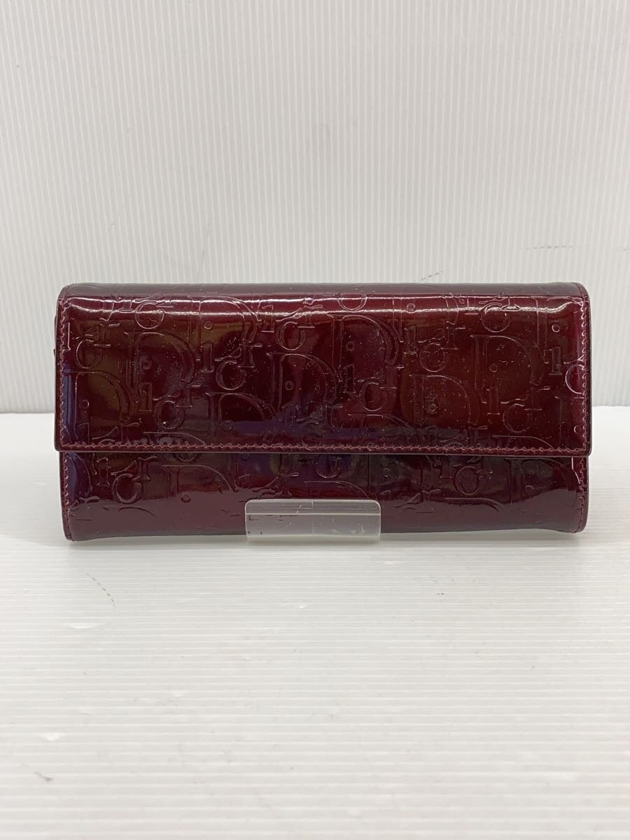 Christian Dior Long Wallet Enamel BRD All-over Pattern Women's Trotter Strap Not