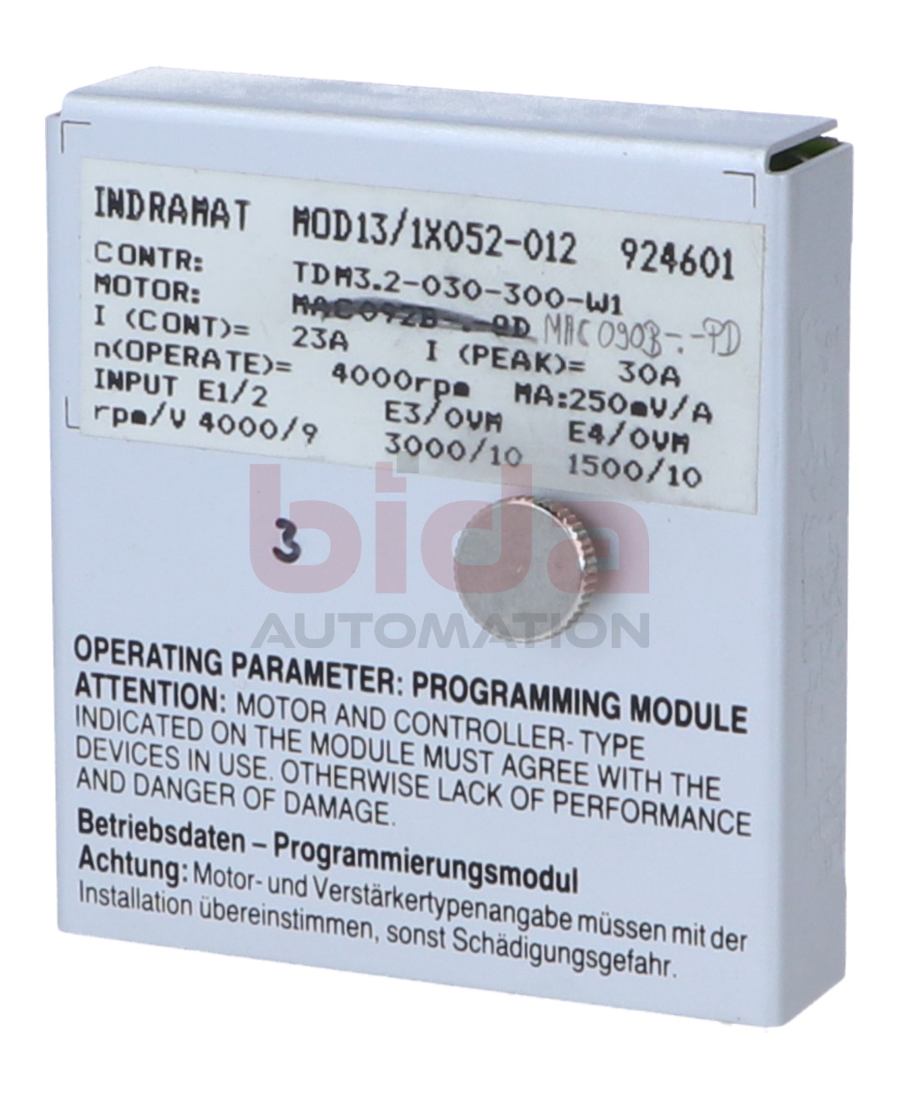 Servocontrolador INDRAMAT MOD13/1X052-012 (924601)