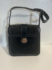 Vintage GUCCI Interlocking G Logo Suede Leather Shoulder Bag