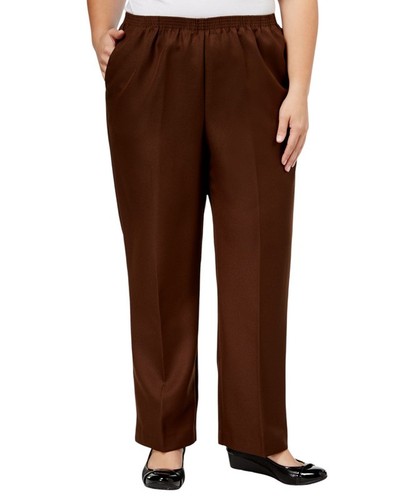 Alfred Dunner Women's Plus Size Pull-On Straight-Leg Pants