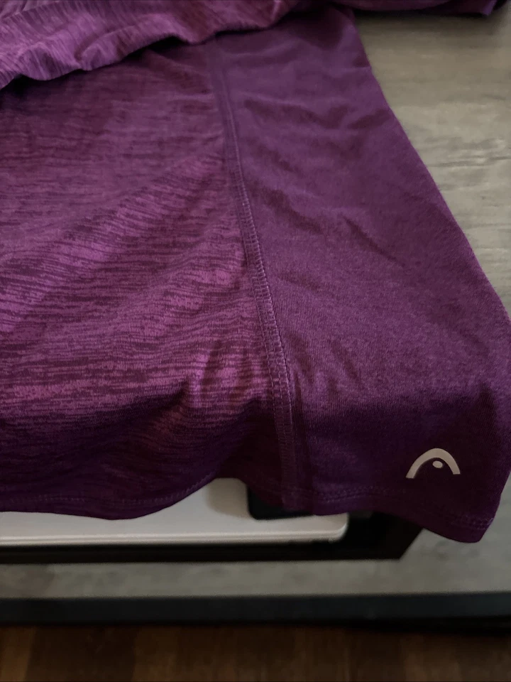 HEAD PERFORMANCE 女式小号紫色 L/套 1/4 拉链跑步上衣二手状况完好 — 第 2/4 张图片