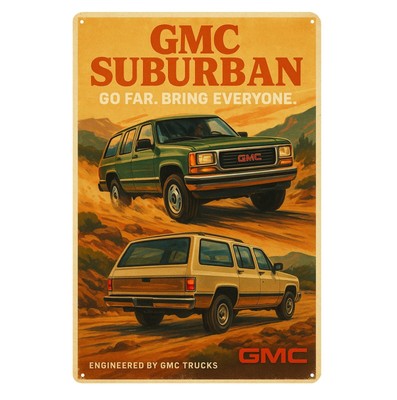 GMC Suburban Car Metall Poster - Blechschild - Größe: 20 x 30 cm
