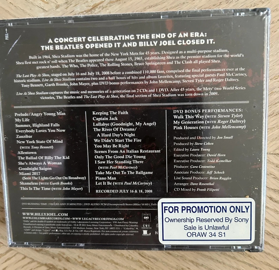 🔥🔥🔥Billy Joel Last Play At Shea (2CD) PROMOTIONAL SEALED🔥🔥🔥 Foto 2 de 2