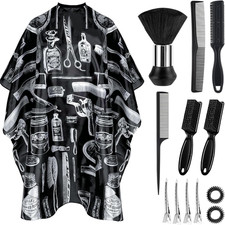 Capa de Barbero 13 Piezas con Cepillo Profesional Grande 63" x 55" Salon Casa