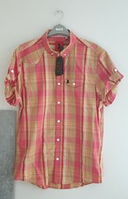 Image of Luke 1977 Military Stone Check Short Sleeve Shirt UK Size L Brand New With Tags