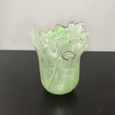 Vtg Murano Vase Seafoam Green Opalescent Grannycore/Cottagecore/Rare/Gardencore