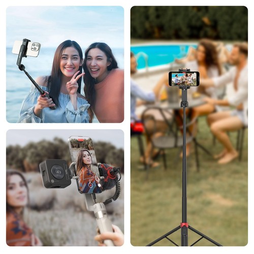 Phone Tripod Stand w Remote, 51" Portable Selfie Stick, for iPhone, Android, ... - Bild 6 von 9