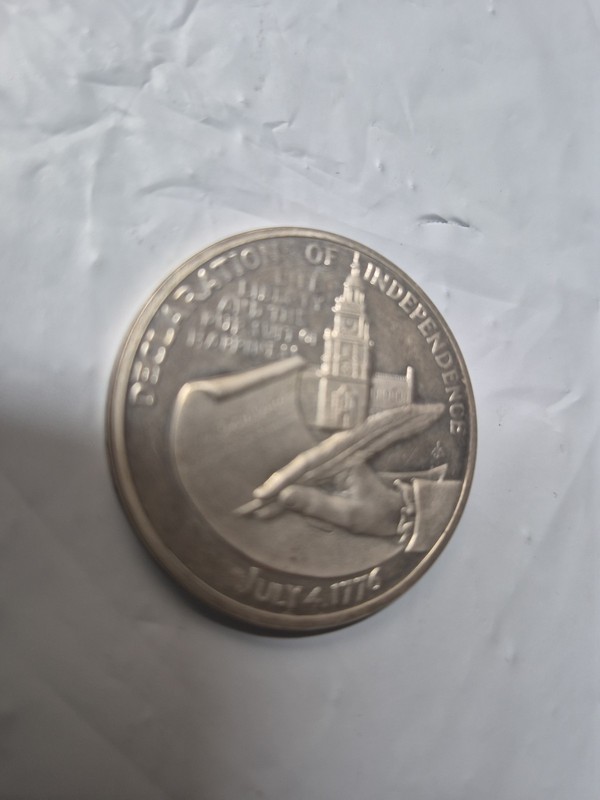  USA 1976 BICENTENNIAL 925 SILVER MEDAL 1 Oz.  "INDEPENDENCE"