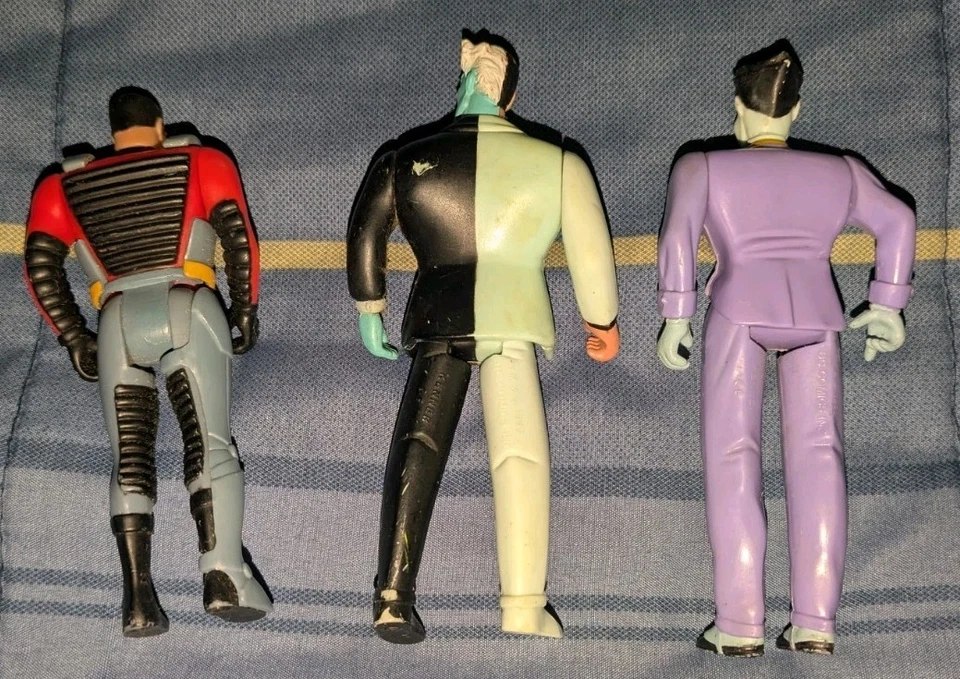 Kenner 1993 DC Comics Batman Animated Series Lot Two Face Joker Bruce Wayne  - Image 2 of 2