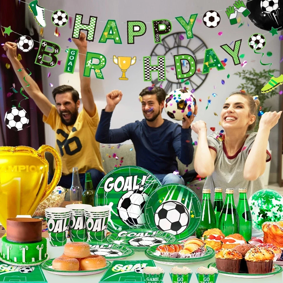 Soccer Birthday Party Supplies, Sports Kids Decorations Gifts  Tableware Set - Image 3 of 4