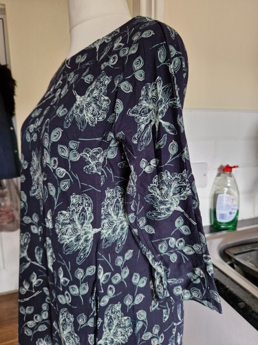 Ex Seasalt Navy Floral Midi Dress Size 10 - Bild 4 von 7