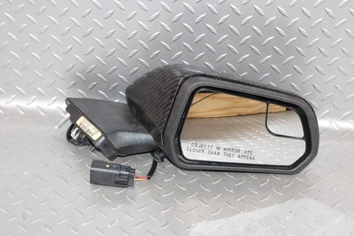 15-20 Mustang Black Carbon Fiber Passenger Side Right RH Power Door Mirror OEM