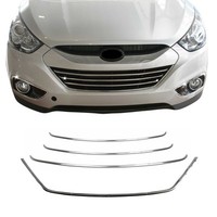 KüHlergrill Leisten Grillleisten FüR Hyundai Ix35 2010-2015 Edelstahl Chrom 4X