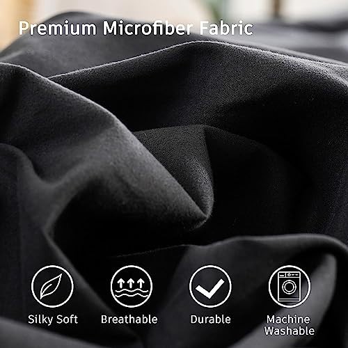 King Comforter Set - Black King Size, 3-Piece Pintuck Bedding Set, 1 Pinch - Picture 5 of 6