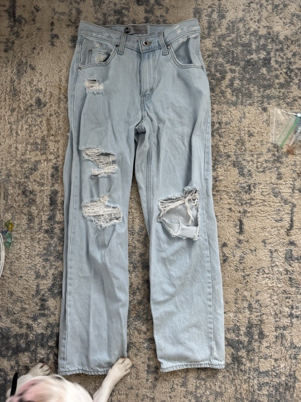 Levi's Silver Tab Jeans Womens 25 Baggy Denim Medium Wash Distressed