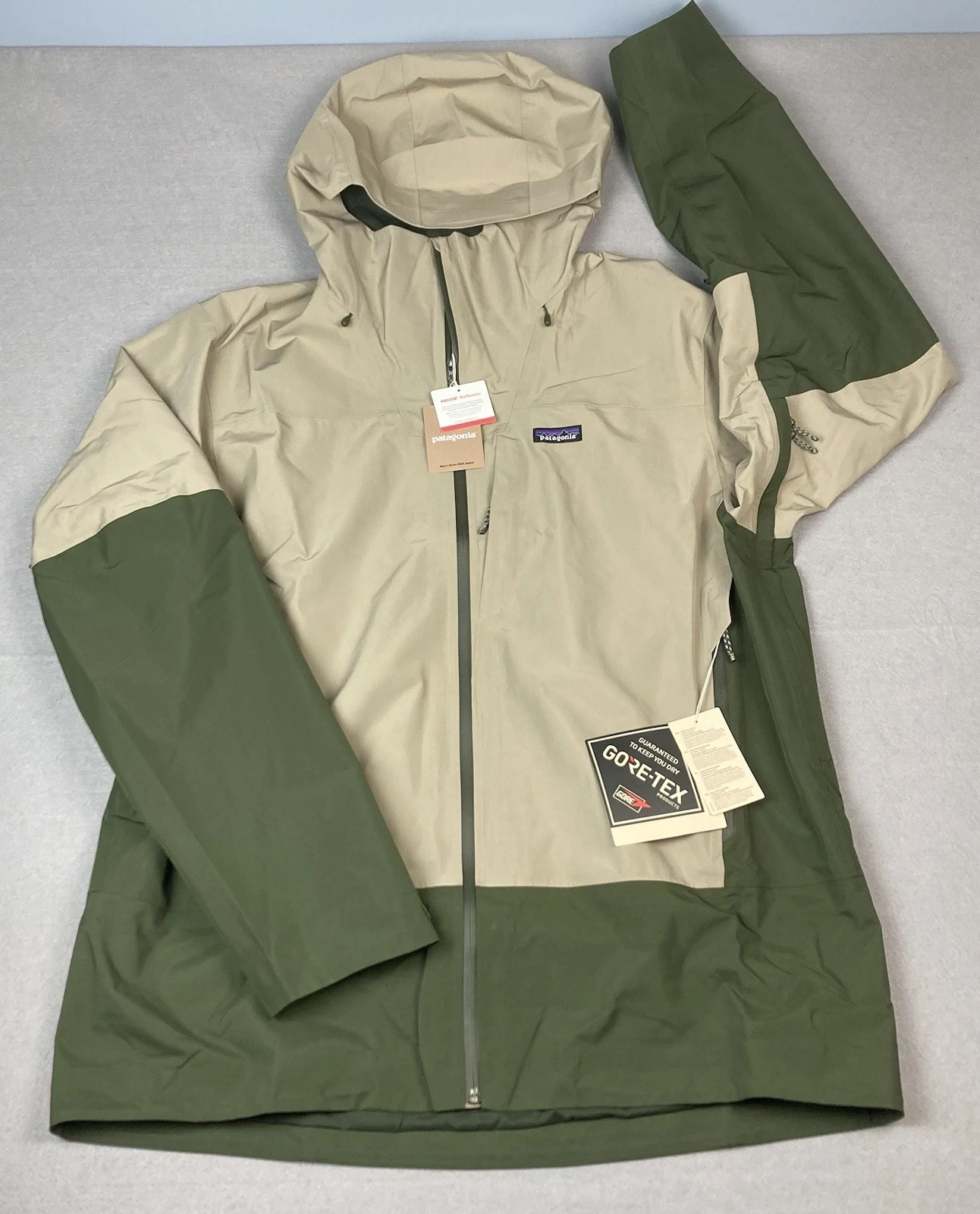 Patagonia Storm Shift Gore Tex GTX Jacket Men 2XL Seaside Gray Waterproof Hooded