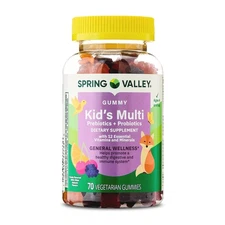 Kid's Multivitamin with Prebiotic Fiber & Probiotic, 70 Count Vegetarian Gummies
